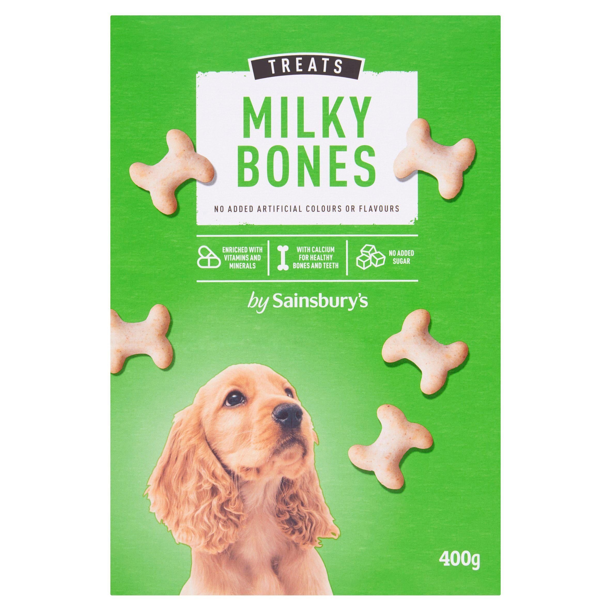 Sainsbury's Treats Milky Bones 400g Dog and Puppy Treats Sainsburys   