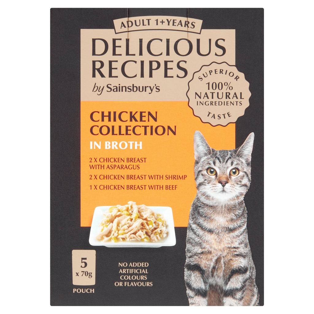 Sainsbury's Delicious Recipes Chicken Collection in Broth Adult 1+ Years 5x70g