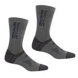 Regatta Adult Wool Hiking Boot Socks (Pack of 2) (6-8) GOODS Superdrug Briar Grey/Navy  