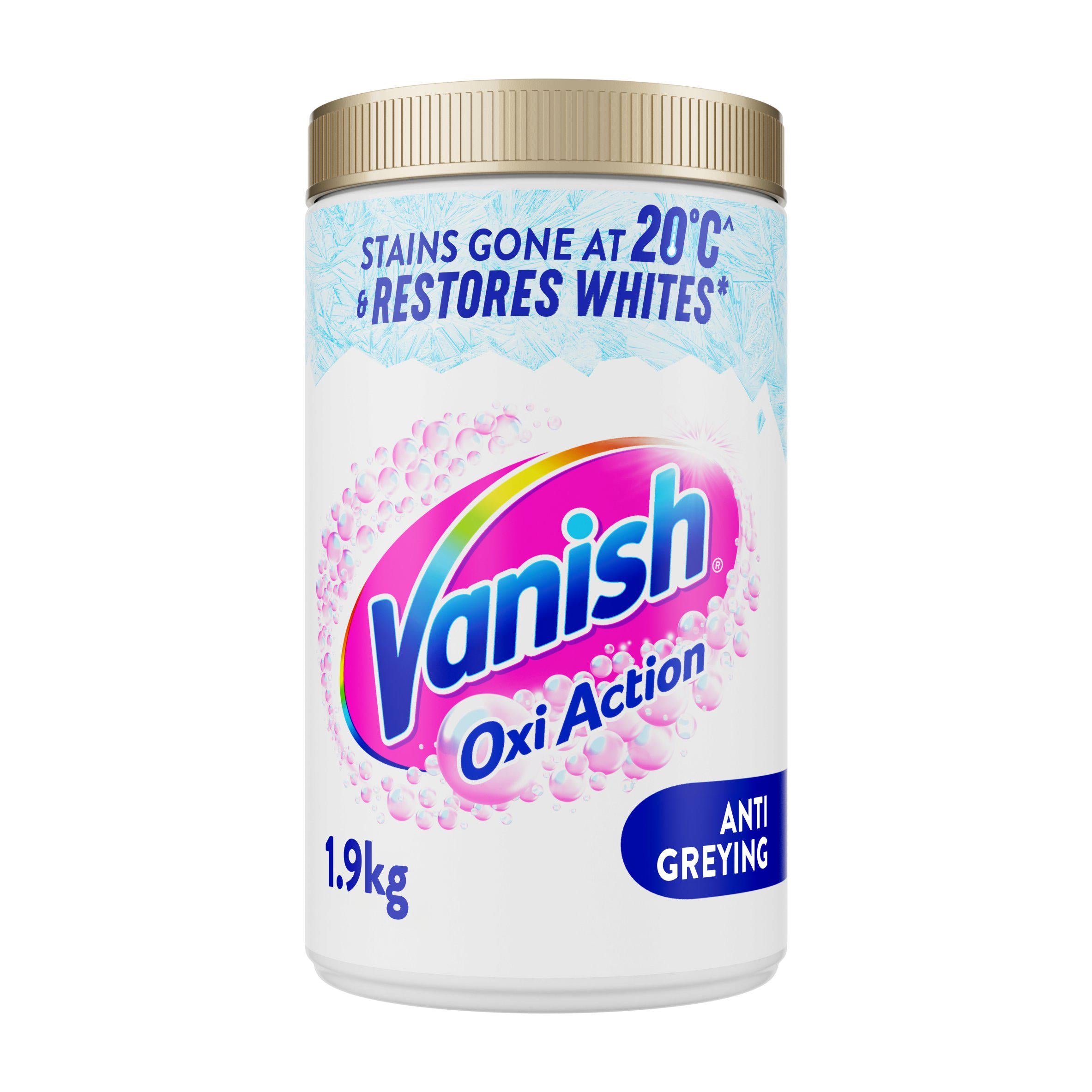 Vanish Gold Oxi Action Laundry Stain Remover Powder White 1.9kg detergents & washing powder Sainsburys   