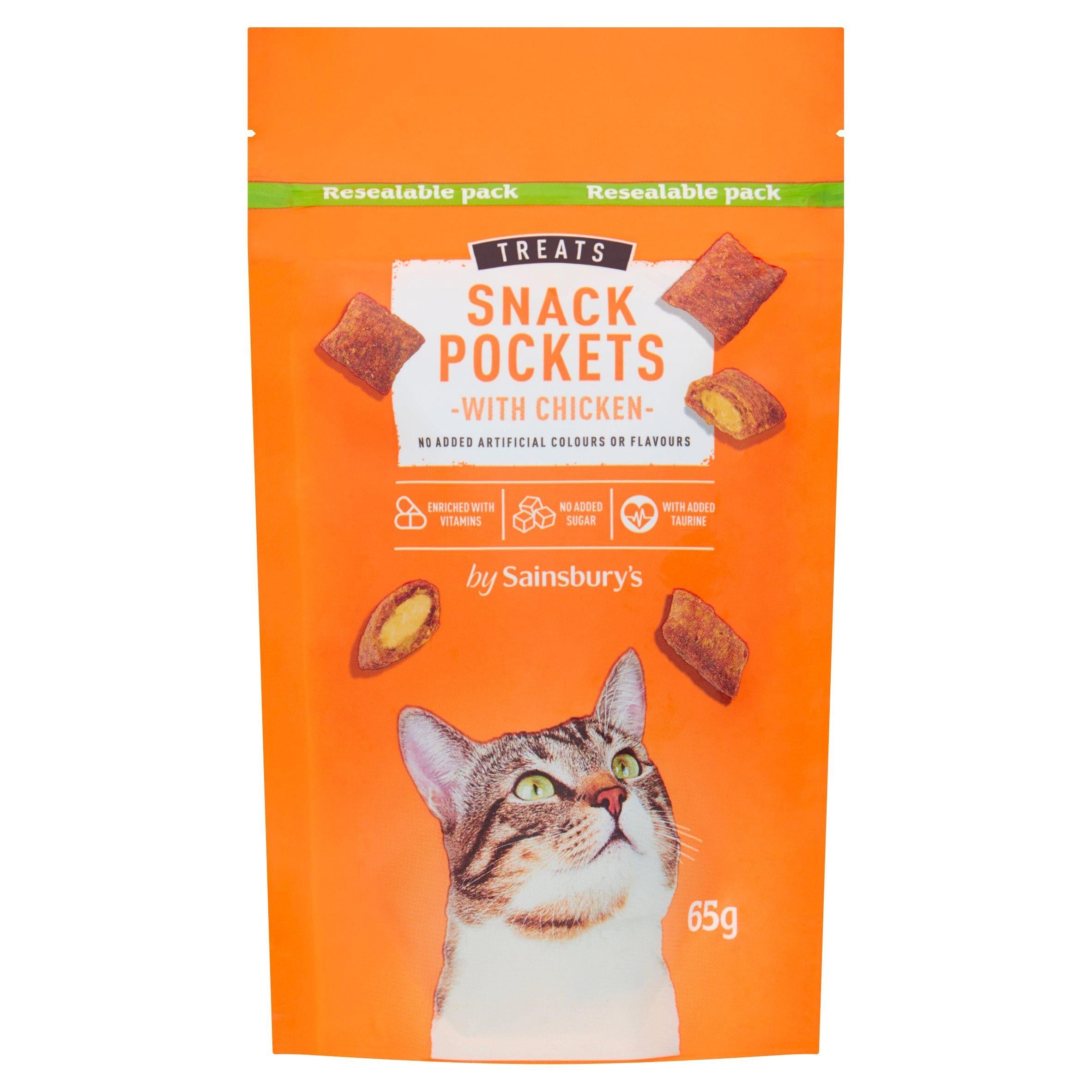 Sainsbury's Cat Treat Snack Pockets with Chicken 65g GOODS Sainsburys   