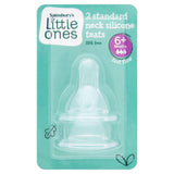 Sainsbury's Little Ones 2 Standard Neck Silicone Teats Fast Flow 6+ Months accessories Sainsburys   