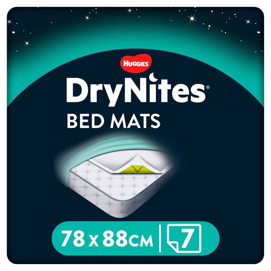 Huggies DryNites Bed Mats, Incontinence and Bed Wetting, compliment Pyjama Pants, 7 Mats