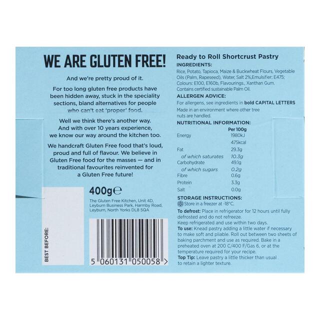 Gluten Free Kitchen Ready to Roll Shortcrust Pastry   400g