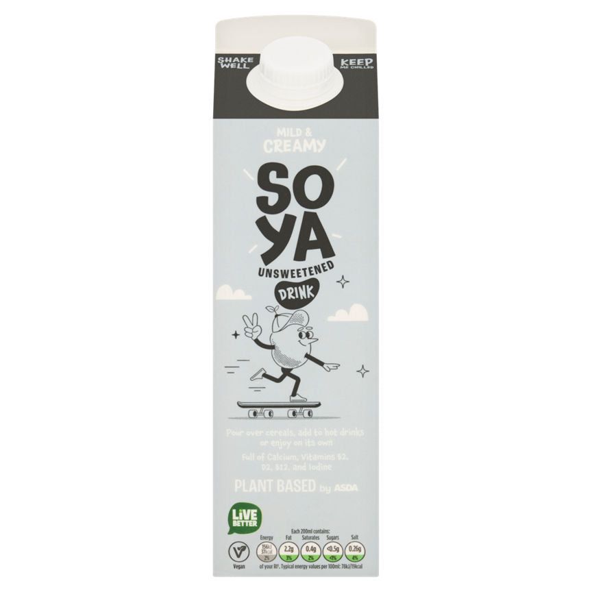 Plant Based by ASDA Unsweetened Soya 1 Litre