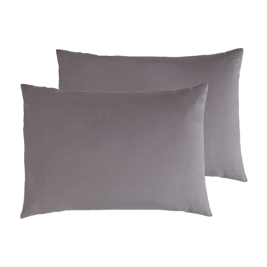 Sainsbury's Home Cotton Rich Pillowcase Pair Slate