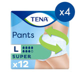 TENA Super Unisex Incontinence Pants  - Large - 4 packs of 12 bundle GOODS Boots   