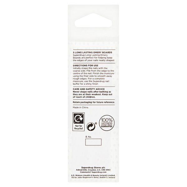 Superdrug Long Life Emery Boards x 5 GOODS Superdrug   