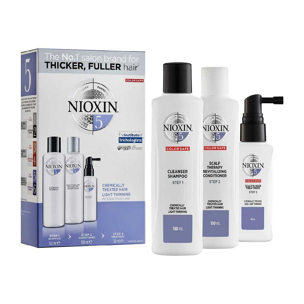 NIOXIN 3-Part System 5 Trial Kit for Chemically Treated Hair with Light Thinning