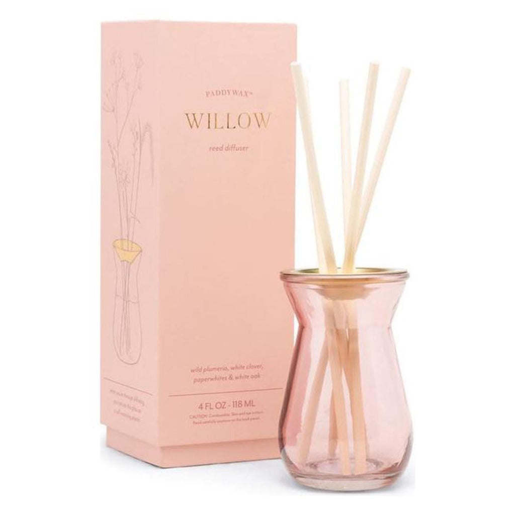 Paddywax Flora 118ml Bulb Pink Glass Diffuser - Willow