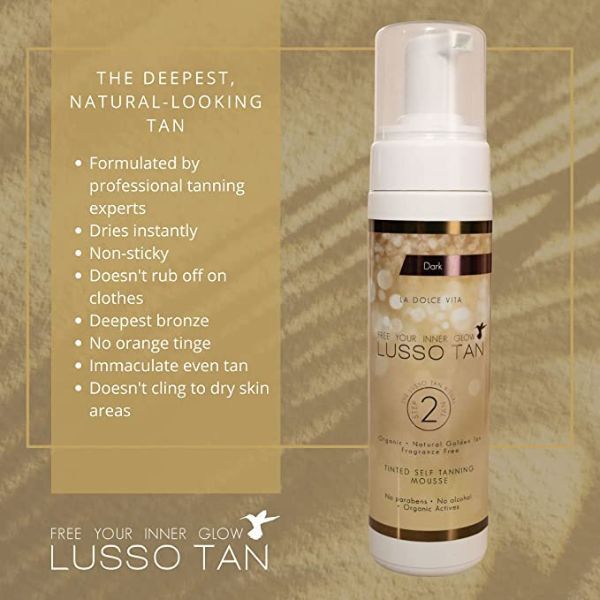 Lusso Tan Tinted Self Tanning Mousse Dark 200ml GOODS Superdrug   