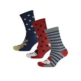 RJM Mens Christmas Cotton Socks (Pack Of 3) (7-11) GOODS Superdrug Rudolph/Snowman/Santa  