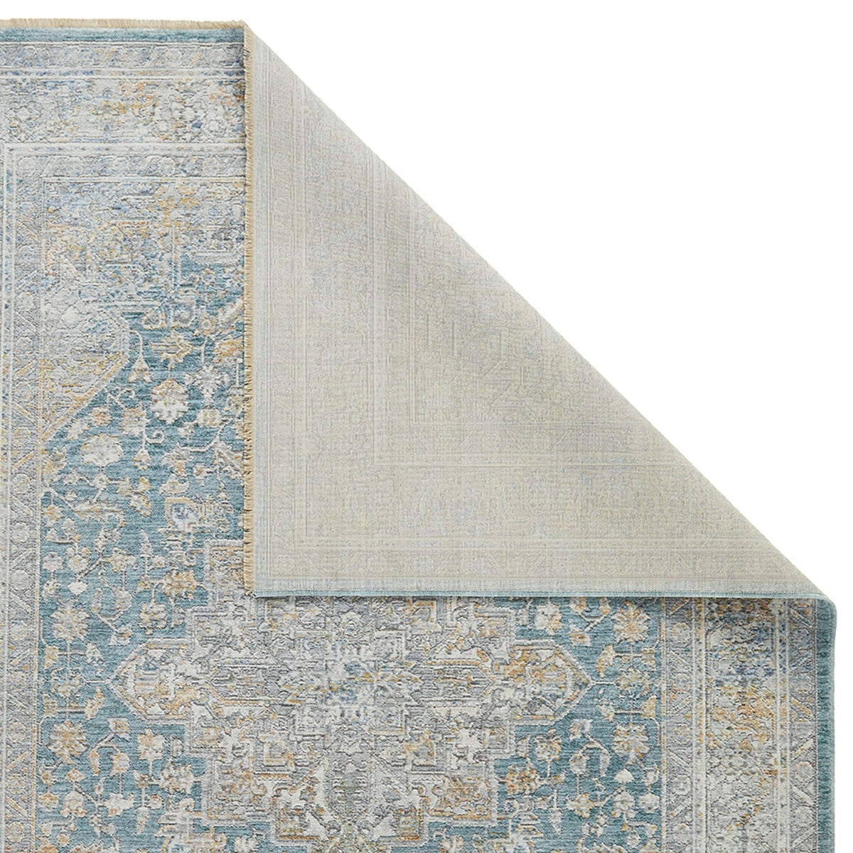 Elegant Heirloom Blue & Ivory Patterned Rug in 2 Sizes - McGrocer