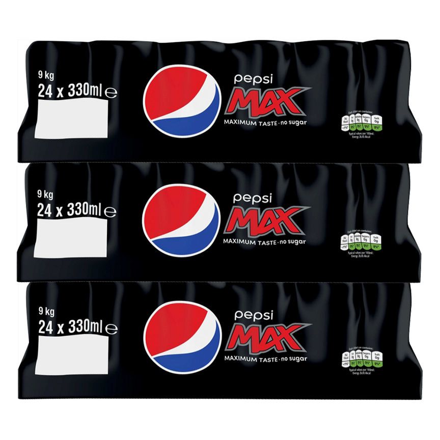 Pepsi Max 3 for £24 Drinks Bundle 72 Cans