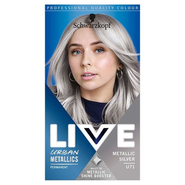 Schwarzkopf Live Metallic Silver U71 Urban Metallics Permanent Hair Dye GOODS M&S   