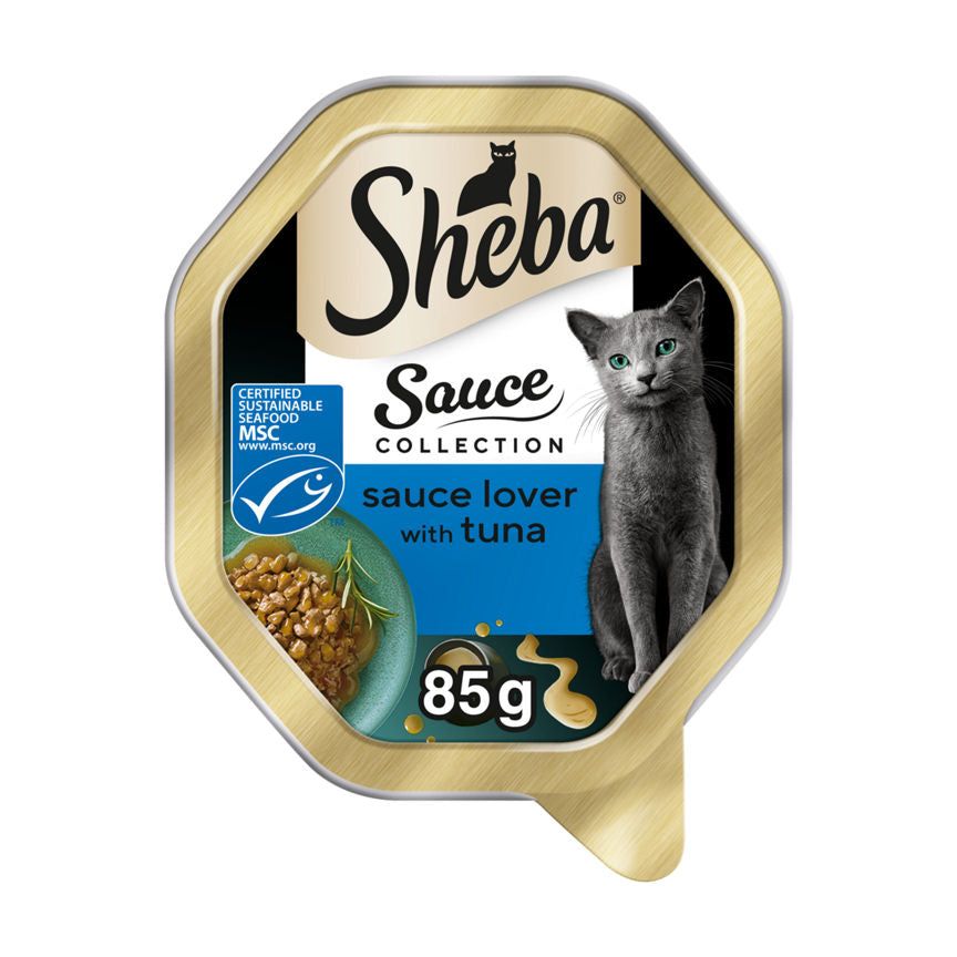 Sheba Sauce Lover Adult Wet Cat Food Tray Tuna in Gravy