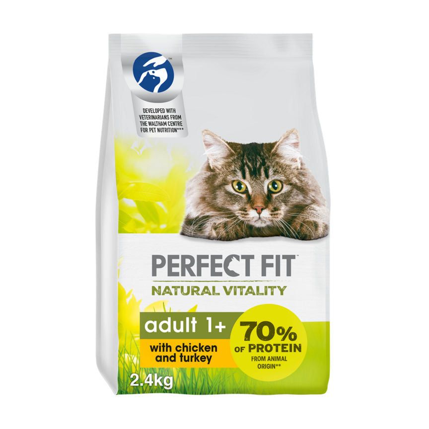 Perfect Fit Advanced Nutrition Complete Dry Cat Food Chicken & Turkey 2.4kg