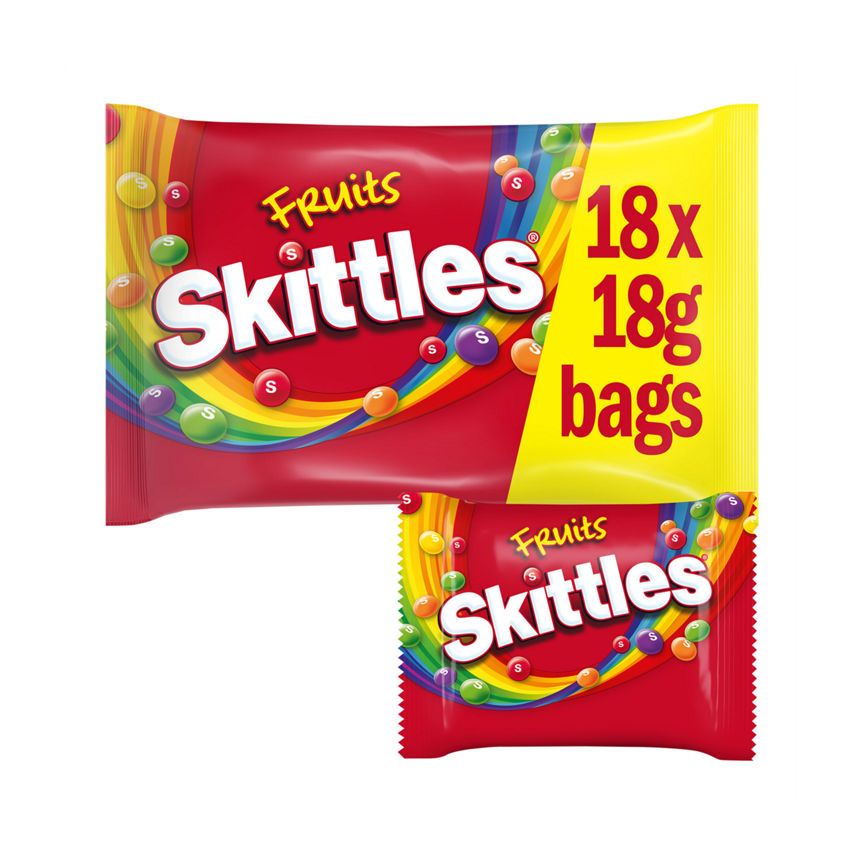 Skittles Fruit Flavoured Sweets Fun Size Bags Multipack 18x18g GOODS ASDA   