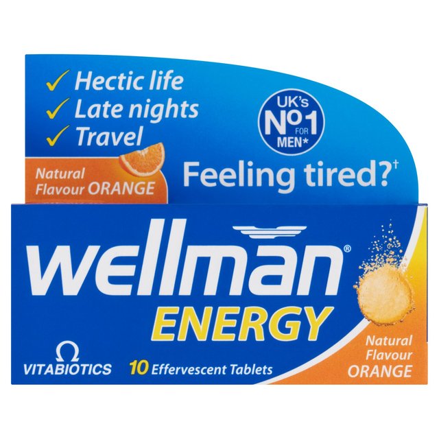 Vitabiotics Wellman Orange Energy Effervescent Tablets    10 per pack