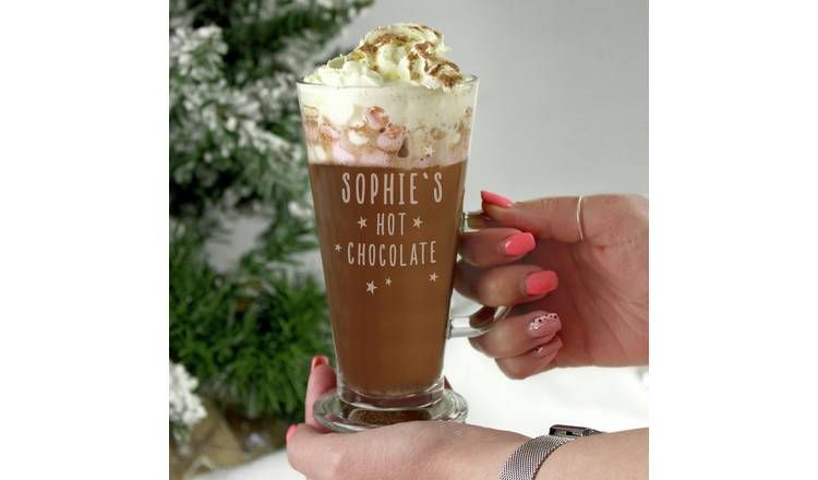 Personalised Message Stars Hot Chocolate Latte Glass GOODS Argos