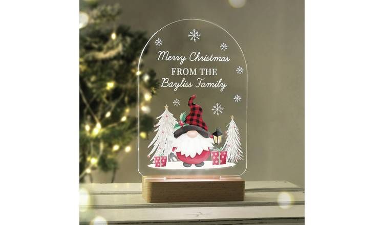 Personalised Message Gonk LED Light Christmas Ornament