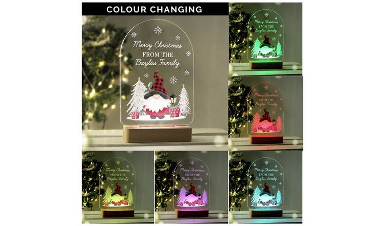 Personalised Message Gonk LED Light Christmas Ornament