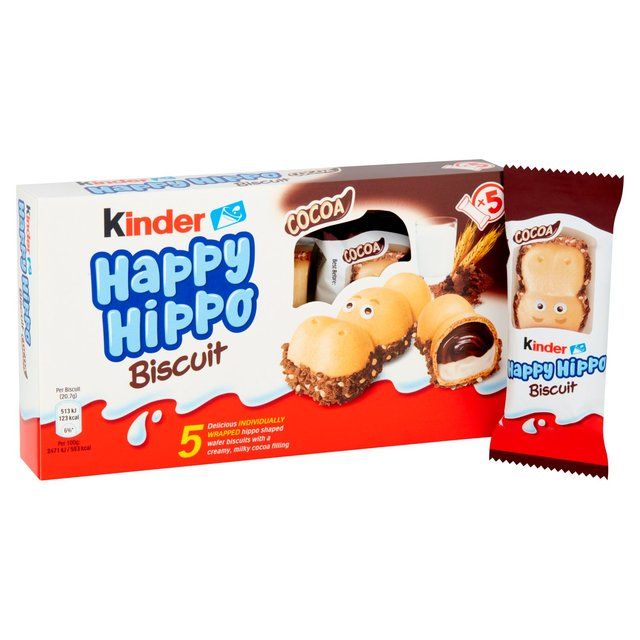 Kinder 5 Happy Hippo Milk & Cocoa Cream Biscuits   103.5g