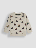 JOJO MAMAN B&Eacute;B&Eacute; Tractor Print Sweatshirt &amp; Velour Cargo Jogger Set Up To 3 mths