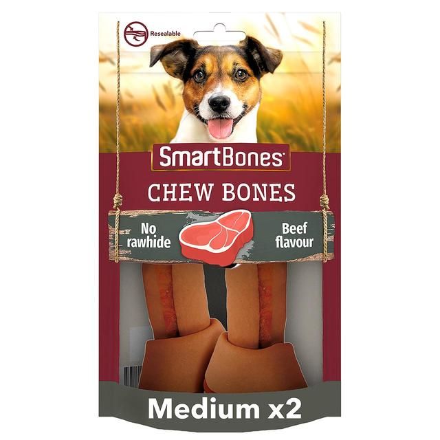 SmartBones 2 Medium Beef Rawhide Free Bone Dog Treats   158g GOODS M&S   