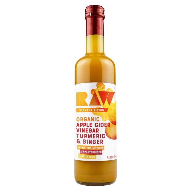 Raw Vibrant Living Organic Apple Cider Vinegar with Turmeric & Ginger   500ml GOODS M&S   