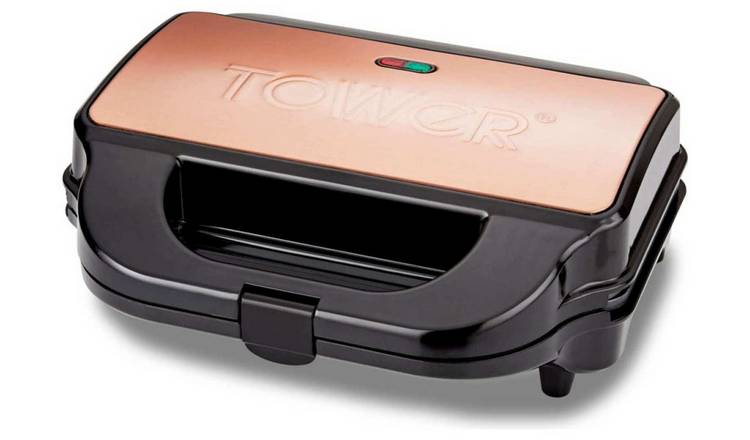 Tower T27032RG 3-in-1 2 Portion Sandwich Toaster - Rose Gold