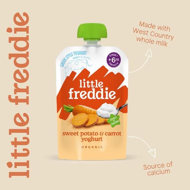 Little Freddie Organic Sweet Potato & Carrot Yoghurt Pouch 6 mths+   100g