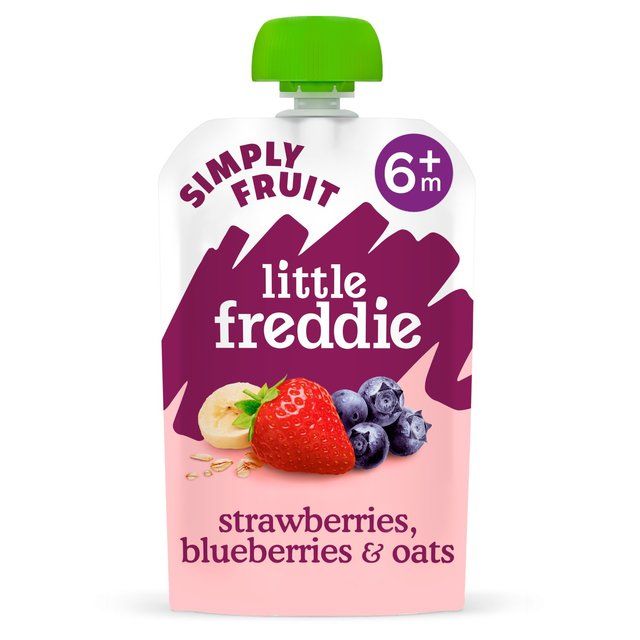 Little Freddie Strawberries Blueberries & Oats Organic Pouch 6 mths+   100g