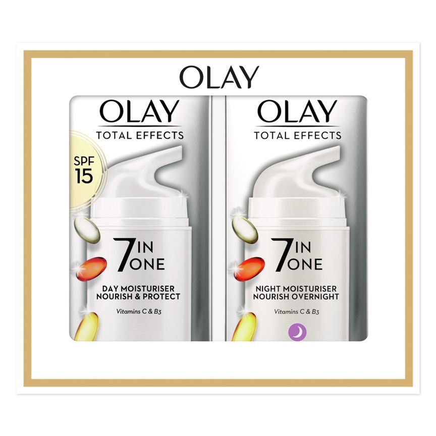 Olay Total Effects Anti-Ageing 7in1 Giftset:  Day Moisturiser 37ml, Night Firming Moisturiser 37ml GOODS ASDA   