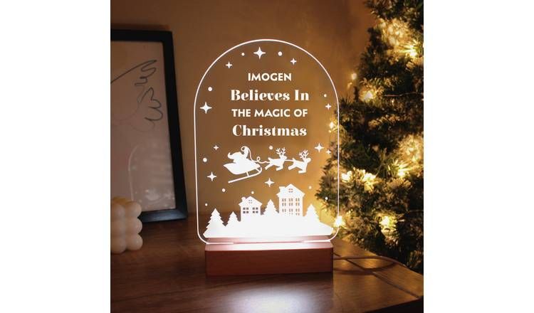 Personalised Message Wooden Based LED Christmas Ornament GOODS Argos