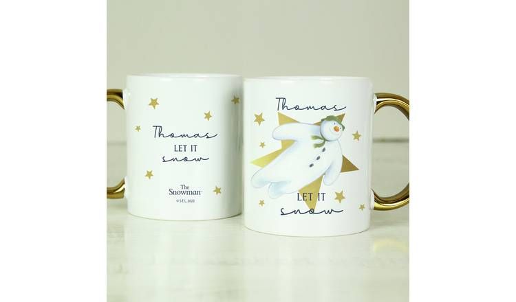 Personalised Message The Snowman Let It Snow Gold Handle Mug GOODS Argos