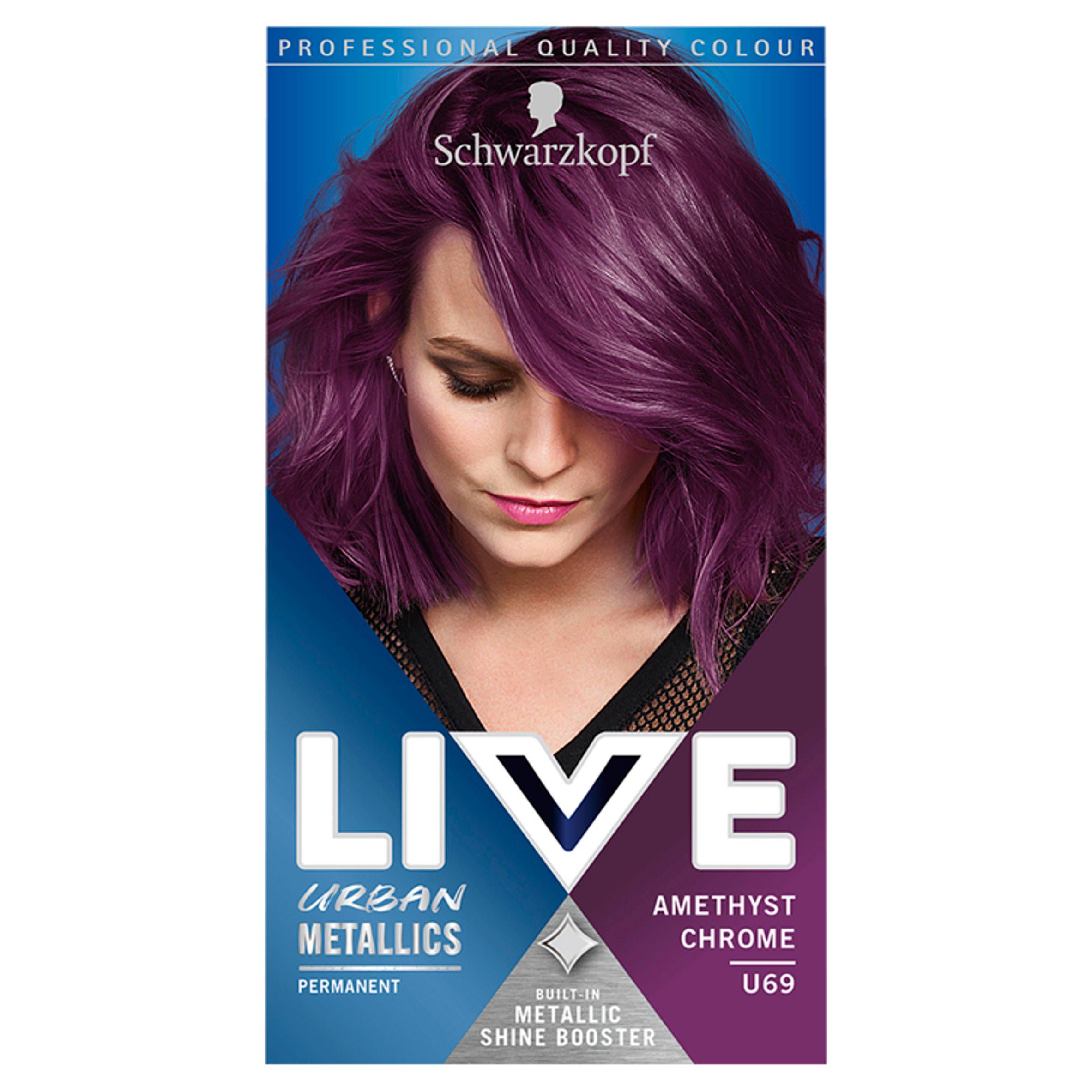 Schwarzkopf Live Intense Colour Urban Metallics Permanent Hair Dye Amethyst Chrome U69 - McGrocer