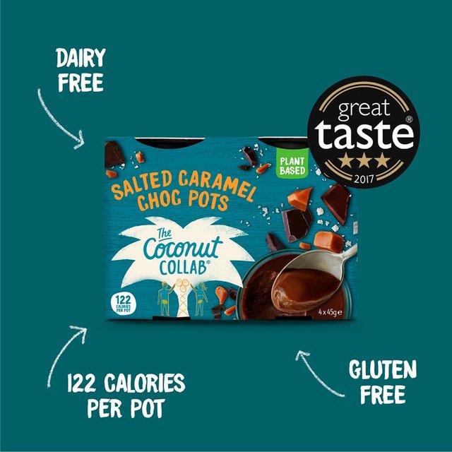 The Coconut Collaborative Dairy Free Salted Caramel Pots   4 x 45g GOODS M&S   