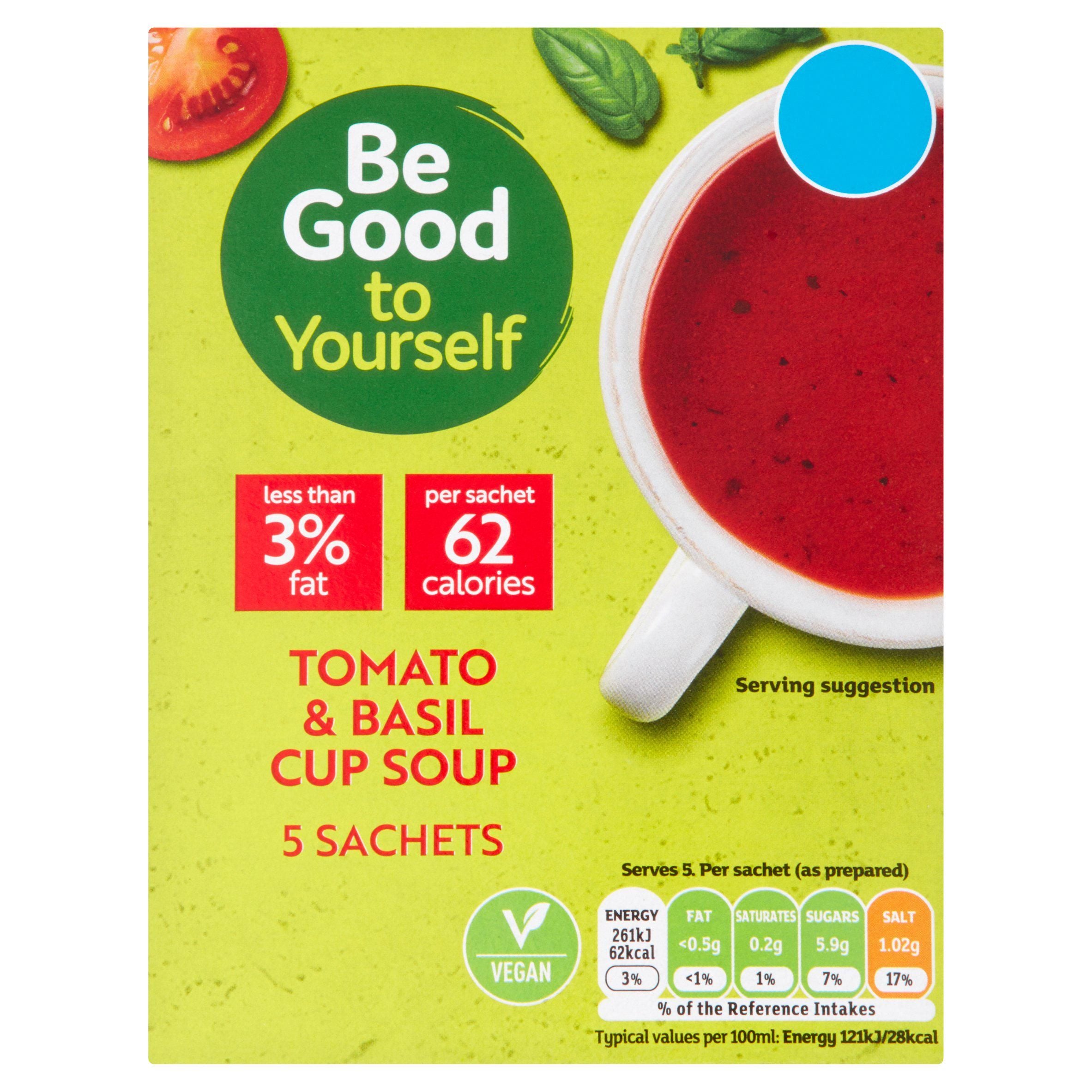 Sainsbury's Be Good to Yourself Tomato & Basil Cup Soup x5 16.5g Soups Sainsburys   