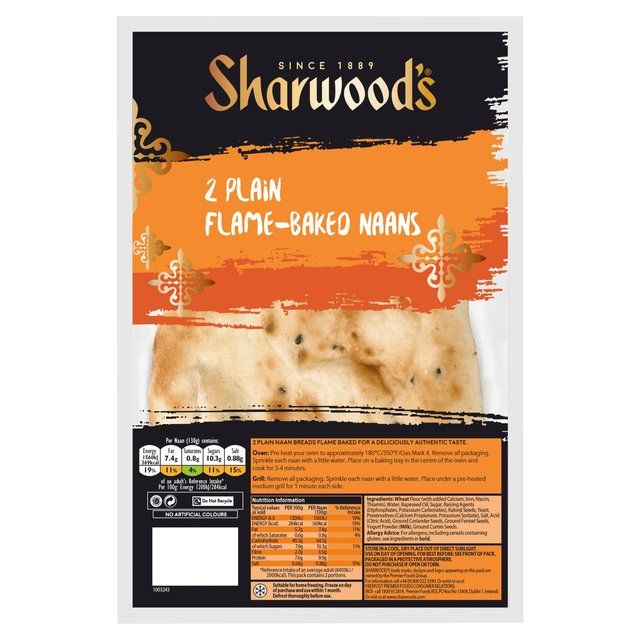 Sharwood's Naans Plain   2 per pack GOODS M&S   