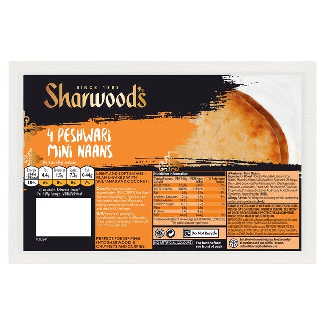 Sharwood's Naans Mini Peshwari   4 per pack