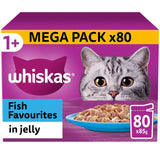 Whiskas 1+ Adult Wet Cat Food Pouches Fish Favourites in Jelly   80 x 85g GOODS M&S   