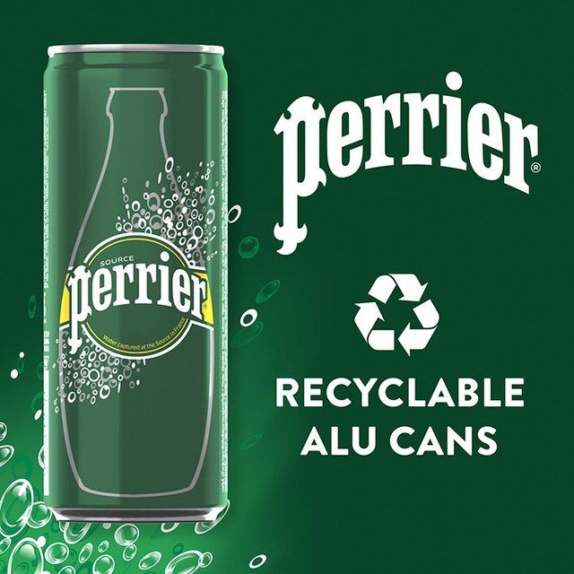 Perrier Sparkling Natural Mineral Water Fridgepack Cans   10 x 250ml