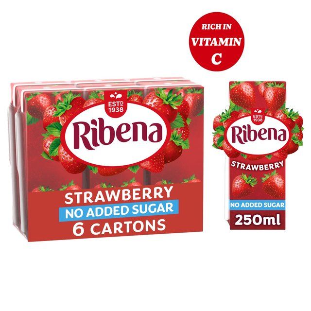 Ribena Stawberry Juice Cartons   6 x 250ml