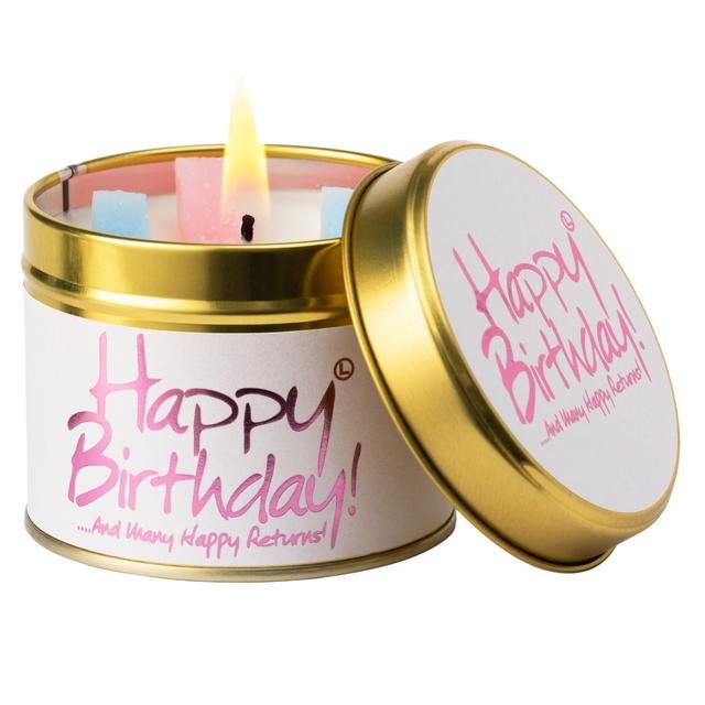 Lily-Flame Happy Birthday Candle Tin