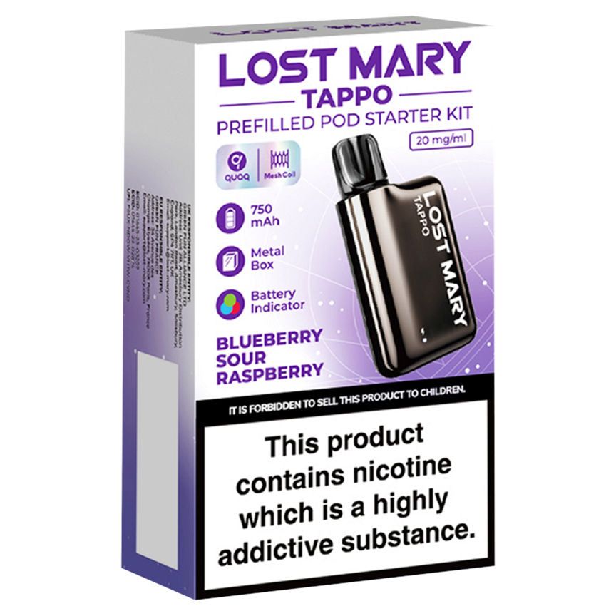 Lost Mary Tappo Prefilled Pod Starter Kit Blueberry Sour Raspberry