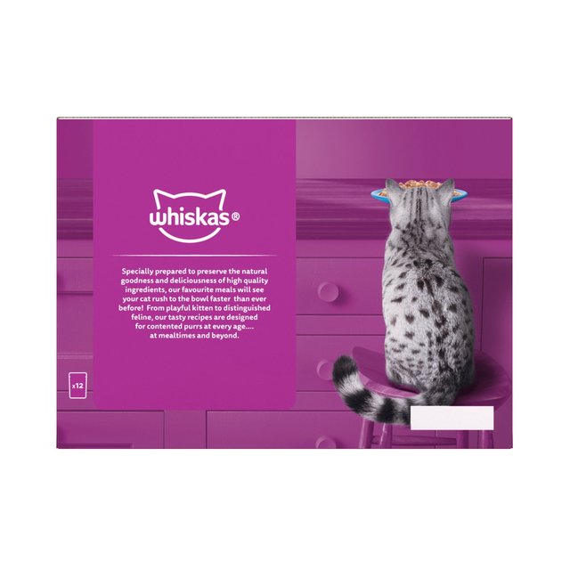 Whiskas 7+ Senior Wet Cat Food Fish Favourites in Jelly   12 x 85g GOODS M&S   