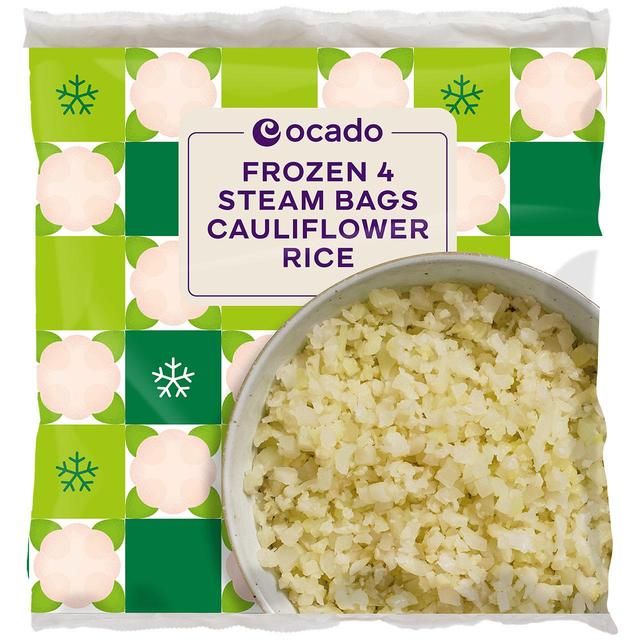 Ocado Frozen 4 Steam Bags Cauliflower Rice   600g GOODS M&S   