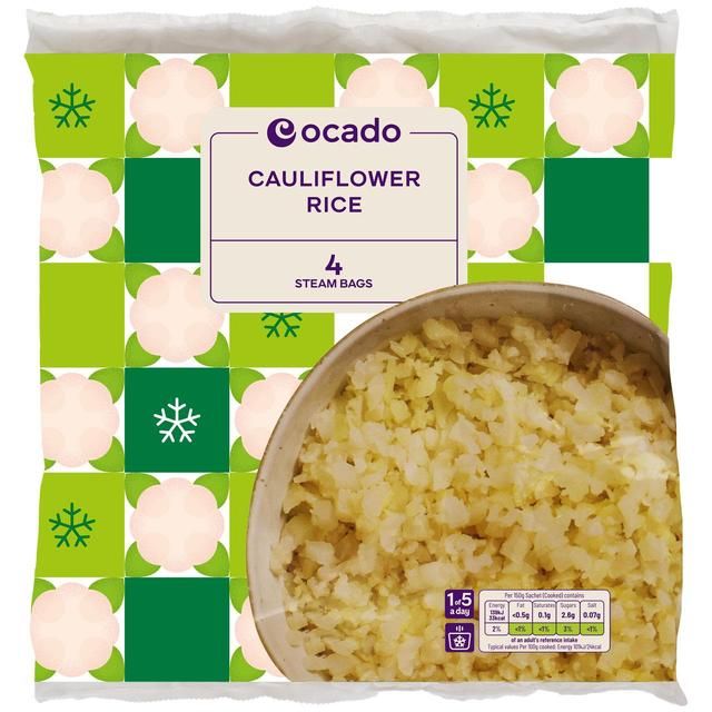 Ocado Frozen 4 Steam Bags Cauliflower Rice   600g GOODS M&S   