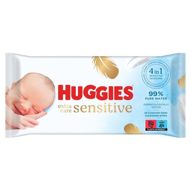 Huggies Extra Care Sensitive 99% Water Baby Wipes   56 per pack